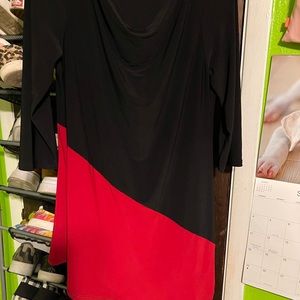 Black & Red Asymmetrical Tunic